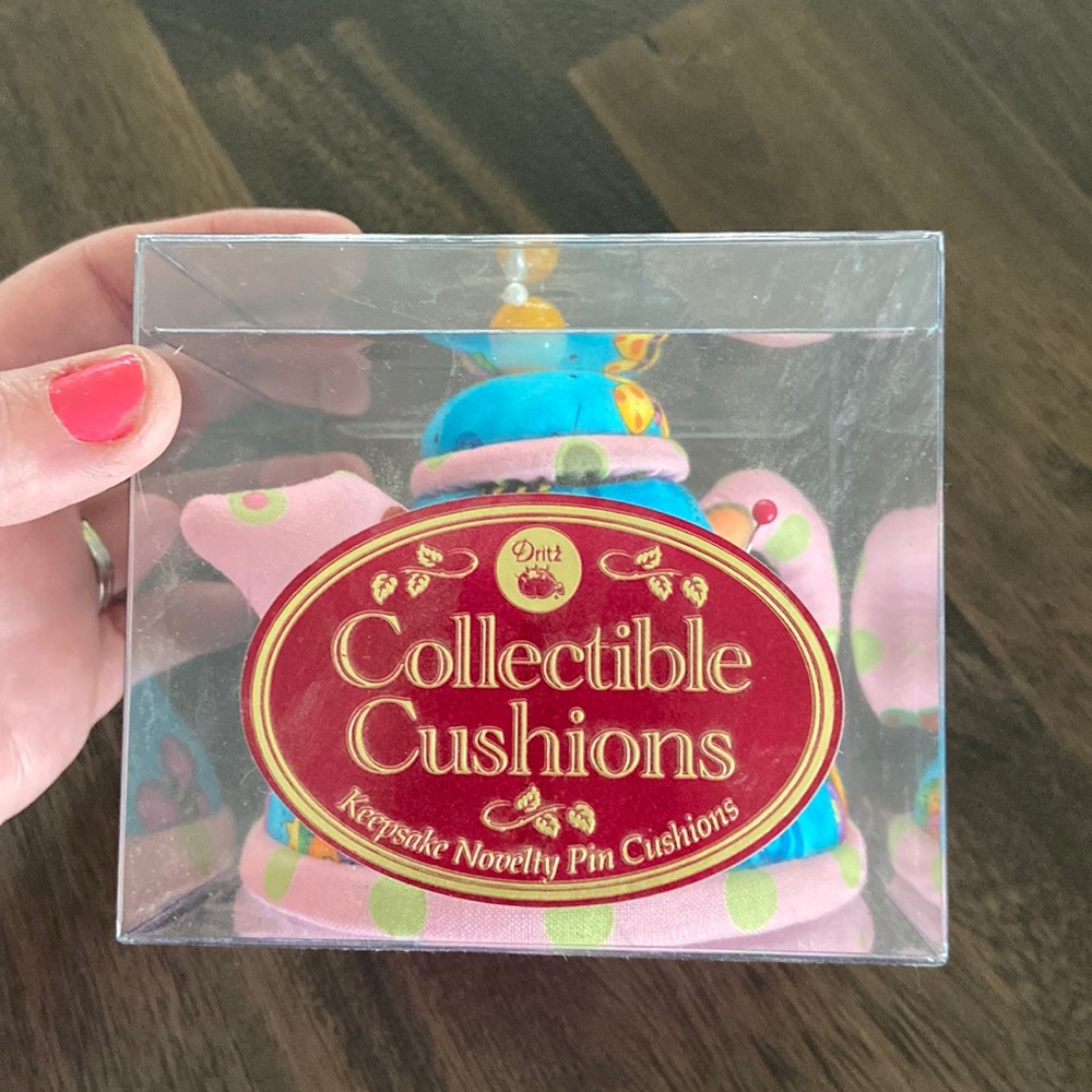 Collectible cushion pin cushion tea kettle NEW